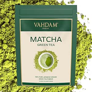 VAHDAM, Tè Verde Matcha (100g/50 tazze) 100% Puro Tè in Polvere Matcha Giapponese | Superfood Giapponese