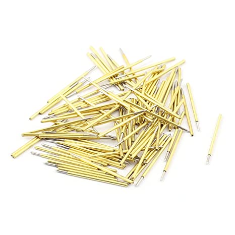 uxcell a15100800ux0620 100 Piece P50B 0.5 mm Diameter Spear Tip Spring Test Probes Pins, Gold Tone, 16 mm