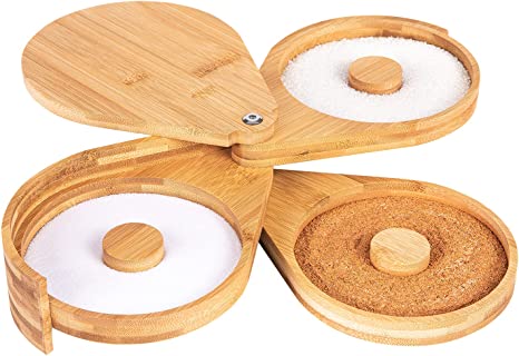 Jillmo Margarita Salt Rimmer Set Bamboo 3-Ties Cocktail Glass Rimmer, Party Bar Accessories