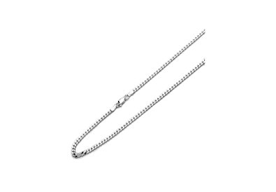 Men's 3mm Solid Sterling Silver .925 Curb Link Chain Necklace, Made in Italy
