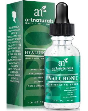 Art Naturals Hyaluronic Acid Serum 1 oz - Anti-Aging Serum with Vitamins C & E and Green Tea