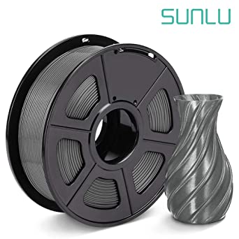 SUNLU PETG 3D Printer Filament, Dimensional Accuracy  /- 0.02 mm, 1 kg Spool, 1.75 mm, Grey