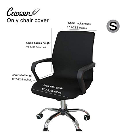 CAVEEN Office Chair Cover Computer Chair Universal Boss Chair Cover Modern Simplism Style High Back Large Size (Chair not Included) Black Small