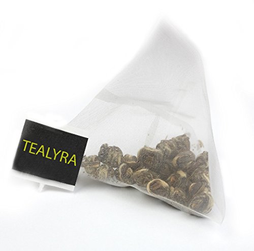 Tealyra - Imperial Jasmine Dragon Pearls Tea Pyramids Bags - Green Tea Loose Leaf - Organically Grown - 25 Sachets (Net. 2oz)