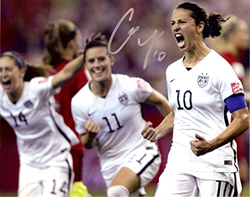 World Cup Intensityl! Carli Lloyd Scores During The 2015 World Cup Final, Autograph on 8x10 Photo