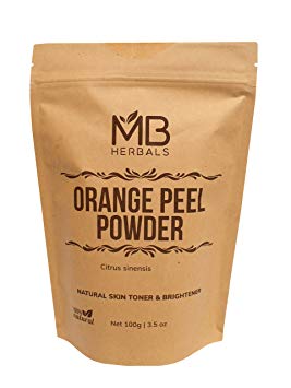 MB Herbals Pure Orange Peel Powder 227g/1/2 lb/8 oz/0.5 LB - 100% Pure & Natural Sun Tan Remover & Exfoliator - No Chemicals or Bleaching Agents