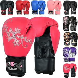 Be Smart Kids Boxing Gloves 4-12 Years 4oz 6oz Training Gloves for Children Sparring Youth Boxing Gloves Junior Training Mitts Punch PU Leather MMA Muay Thai Kick Boxing