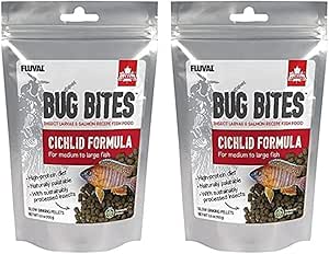 Fluval Bug Bites Cichlid Fish Food, Pellets for Medium to Large Sized Fish, 3.53 oz., A6581 (Pack of 2)