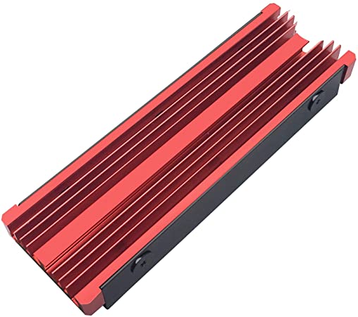 Aluminum m2 Heatsinks NVMe M.2 SSD Heatsinks Cooler with Thermal Pad for PC/PS5(Red)