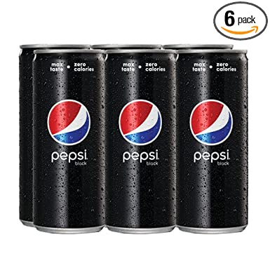 Pepsi Black Soft Drink Can, 6 x 250 ml