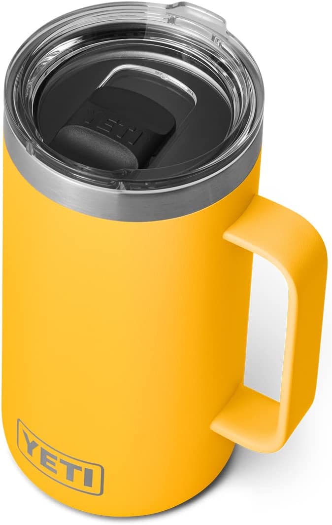 YETI Rambler 24 oz Mug, Vacuum Insulated, Stainless Steel with MagSlider Lid, Alpine Yellow