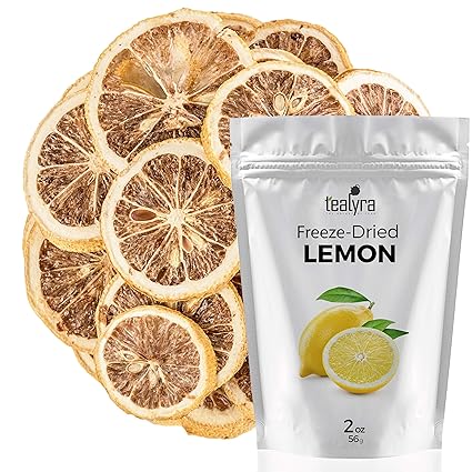 Tealyra - Lemon - Freeze Dried Fruits Snacks Chunks - Non-GMO - Gluten-Free - No Sugar Added - 100% Natural - 2-ounce