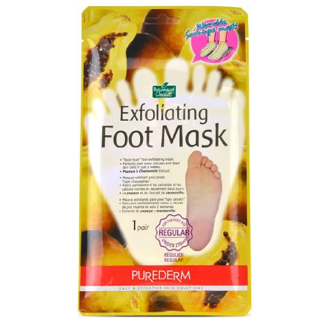 Purederm Exfoliating Foot Mask - Peels Away Calluses and Dead Skin in 2 Weeks! (1 Pack (1 Treatment), Regular)