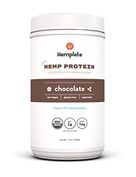 Hemplete Organic, Cold-Processed Hemp Protein Powder, 10oz, Chocolate, 14g Protein Per 22g Serving