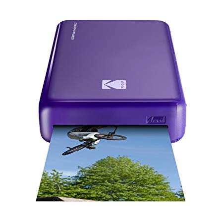 Kodak Mini 2 HD Wireless Portable Mobile Instant Photo Printer, Premium Quality Instant Prints w/4PASS Patented Printing Technology (Purple) – Compatible w/iOS & Android Devices