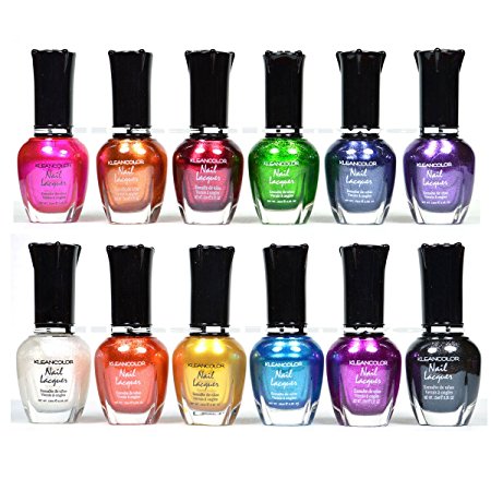 KLEANCOLOR METALLIC COLLETION 12 PCS FULL SET - NAIL POLISH LACQUER   FREE EARRING by Kleancolor