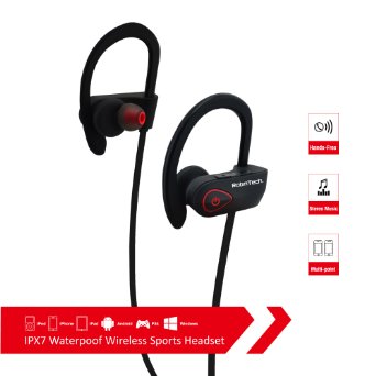 Premium Wireless Bluetooth Headphones by RobinTech In-Ear Bluetooth Sports Headset with Sweatproof and Noise-CancellationTechnology Stereo Beats Earbuds with Mic and Voice-Prompts for iPhone Android