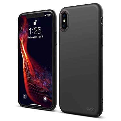 elago Slim Fit Series for iPhone XS Case [Black] - [Full Covered][Camera Protection][Support Wireless Charging][Scratch & Minor Drop Protection] For Apple iPhone XS (2018) / iPhone X (2017)