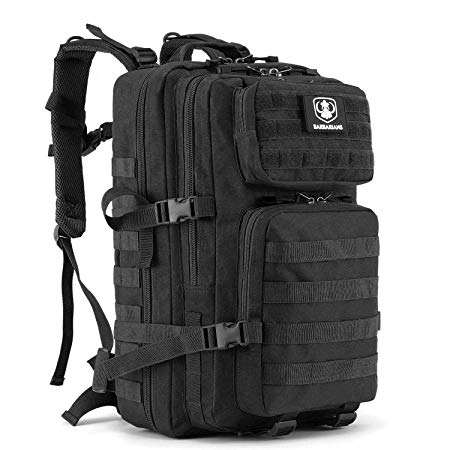 Barbarians 35L Tactical Molle Backpack, Bug Out Bag Military Assault Pack Rucksack for Outdoor Hiking Camping Hunting Black