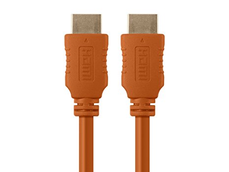 Monoprice 6ft 28AWG High Speed HDMI Cable w/Ferrite Cores - Orange