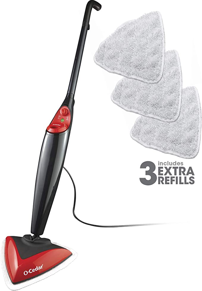 O-Cedar Microfiber Steam Mop with 3 Extra Refills, 1 CT