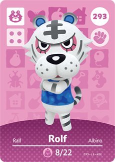 Rolf - Nintendo Animal Crossing Happy Home Designer Amiibo Card - 293