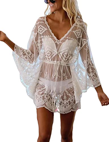 Bsubseach Women Casual Bikini Swimsuit Cover Up Blouses Beach Tunic Dress One Size