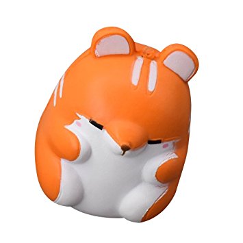 Hot Sale!! ZOMUSA Fun Hamster Squishy Decor Slow Rising Kid Toy Squeeze Relieve Anxiety Gift (orange)