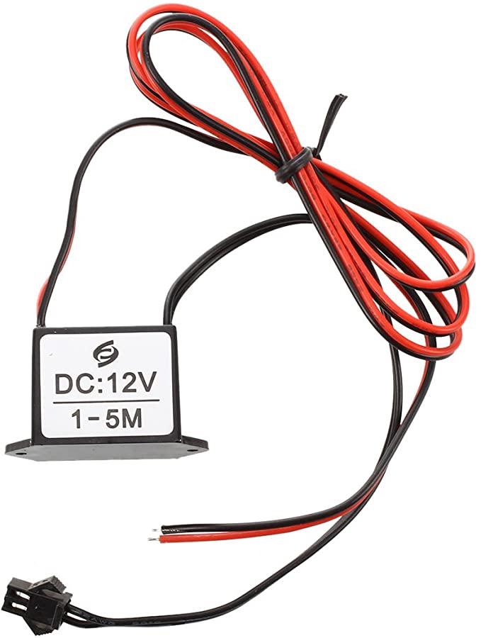 TOOGOO(R) Red Black Cable DC 12V EL Wire Neon Glow Strip Light Driver Unit Inverter