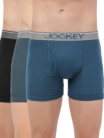 Jockey 8009 Men's Super Combed Cotton Rib Solid Boxer Brief with Ultrasoft Waistband (Pack of 3)