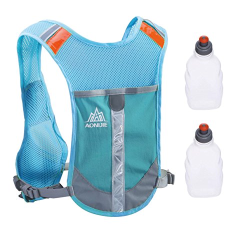 JEELAD Reflective Running Vest Hydration Vest Hydration Pack Backpack for Jogging Cycling