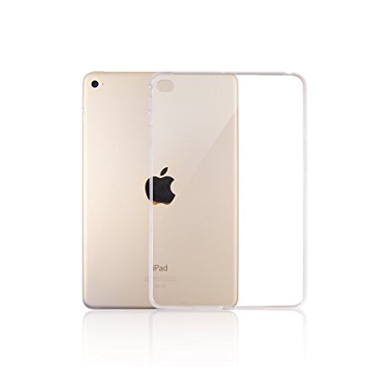 iPad Mini 4 Case,Veking Grip Flexible Soft Transparent TPU Rubber Back Cover for Apple iPad Mini 4 Air Bounce Shockproof Technology-Clear