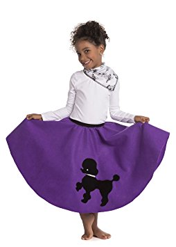 Poodle Skirt with Musical Note printed Scarf Purple