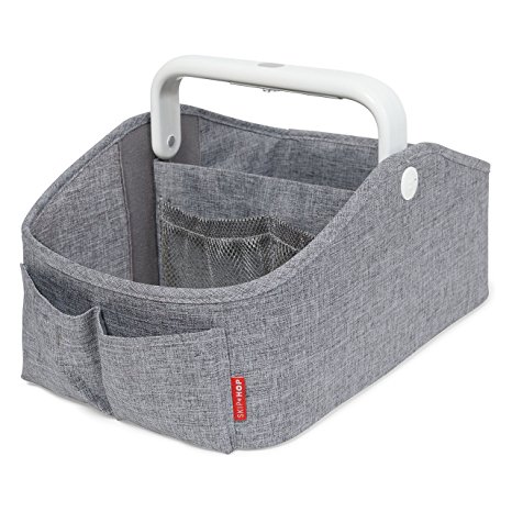 Skip Hop Nursery Style Light-Up Diaper Caddy, Grey