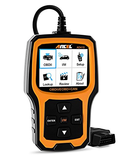 ANCEL AD410 Enhanced OBD II Vehicle Code Reader Automotive OBD2 Scanner Auto Check Engine Light Scan Tool (Black-Yellow)
