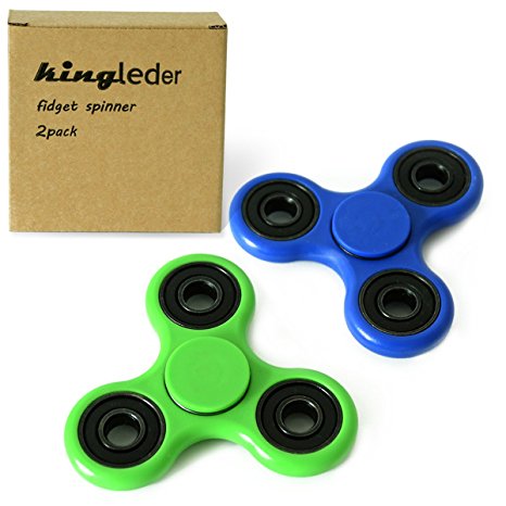 kingleder Premium Hybrid Stainless Steel Bearing Fidget Hand Tri-Spinner Toy, Up to 2-4 minutes Spin Time