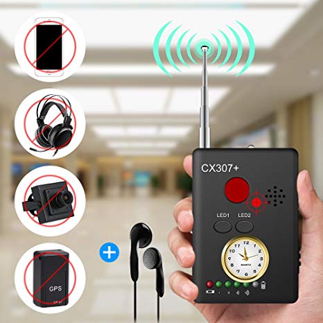 Anti-spy Camera Bug RF Signal Detector [Enhanced Version], Dooreemee Wireless Hidden Camera GPS Tracker Higher Sensitivity Multi-Functional GSM Device Finder(2” X 0.6” X 2.9”, 1.6oz, Handheld)