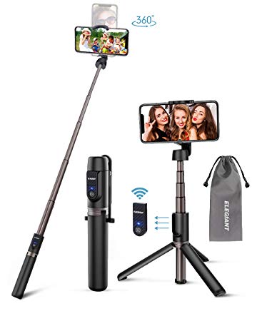 ELEGIANT Selfie Stick Tripod, 3 in 1 Mini Extendable Selfie Stick with Wireless Remote and Tripod Stand 360 ° Rotation for  iPhone XS MAX XR X 8 8 Plus 7 7 Plus Android Smart phones(3.5-6.2 inch)