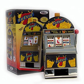 Trademark Burning 7's Slot Machine Bank with Spinning Reels