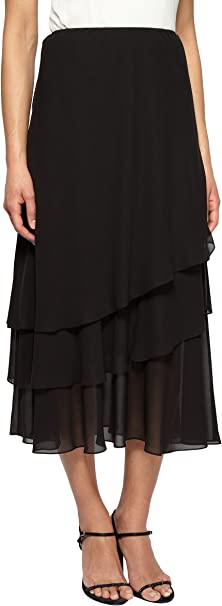 Alex Evenings Women's Tea Length Dress Skirt (Petite Regular Plus Sizes)