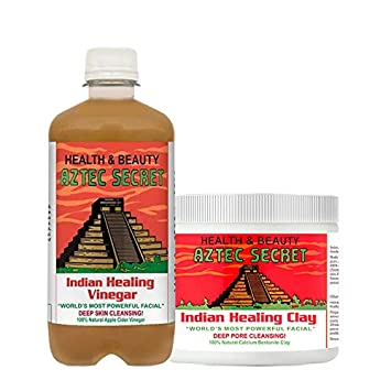 Aztec Secret Combo Indian Healing Clay Deep Pore Cleansing 100% Calcium Bentonite & Apple Cider Vinegar for Unisex 454gm+500ml