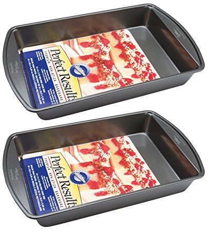 Wilton 2105-6060 Perfect Results Nonstick Oblong Cake Pan, 13 by 9 by 2-Inch, Pack of 2 Pans