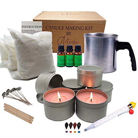Soy Candle Making Kit for Adults - Soy Wax Flakes - DIY Candle Making Supplies - Be Creative and Have Fun with Family and Friends - Extra Wicks Included - Make a New Hobby Using Professional Supplies