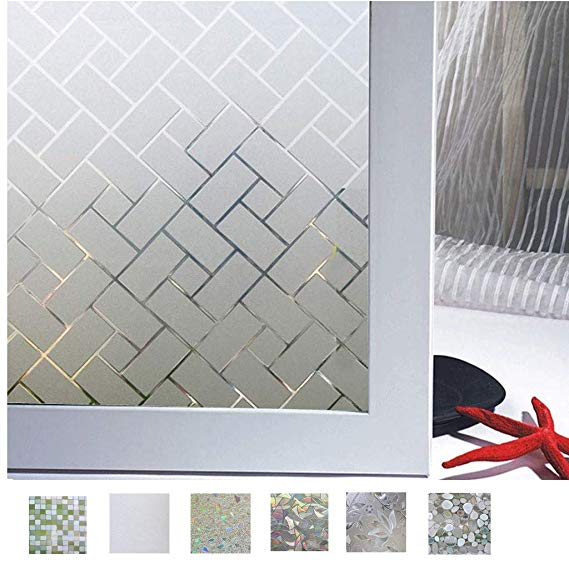 Bloss 3D Window Films No Glue Self-Adhesive Decorative Home/Office Privacy Glass Stickers (17.7-by-78.7 Inches)