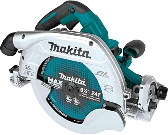 Makita XSH10Z 18V X2 LXT Lithium-Ion (36V) Brushless Cordless 9-1/4” Circular Saw with Guide Rail Compatible Base, AWS Capable, Tool Only