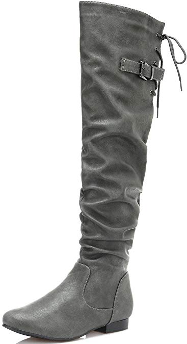 DREAM PAIRS Women's Fashion Casual Over The Knee Pull on Slouchy Boots