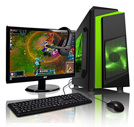 ADMI GAMING PC PACKAGE with Monitor, Keyboard & Mouse: AMD A8-7650K 3.8GHz Dual Core, Radeon R7 Integrated Graphics, 1TB Hard Drive, 8GB RAM, 24 x DVDRW, Wifi, F3 Gaming Case, No Operating Syste