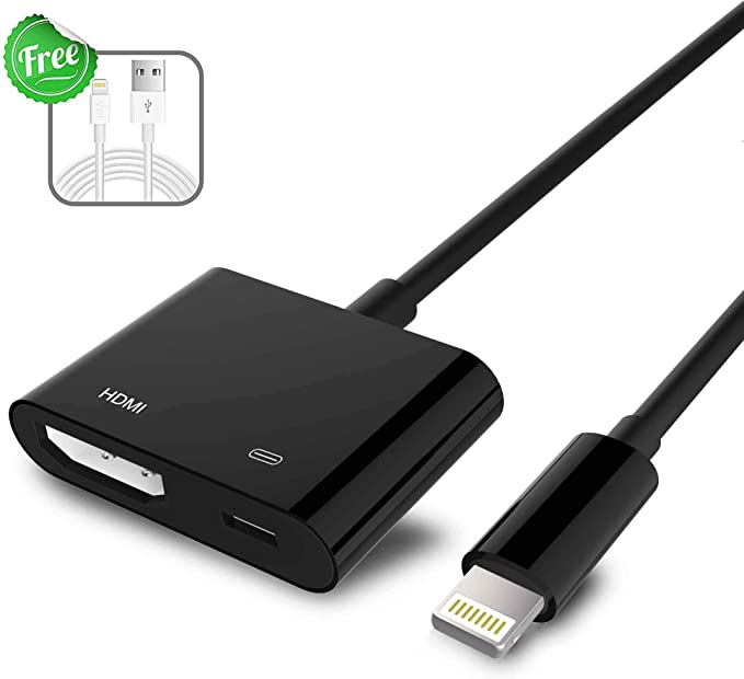 [Apple MFi Certified] Lightning to HDMI Adapter,1080P Digital AV Adapter Sync Screen Connector with Charging Port for iPhone 11/11 Pro/XS/XR/X/8 7, iPad on HD TV/Monitor/Projector