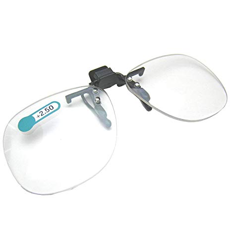 Daiso Japan Optical Clip-on Flip-up Magnifying Reading Glasses  2.50 Diopter