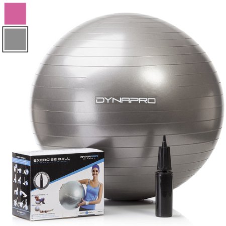 Exercise Ball with Pump GYM QUALITY Fitness Ball by DynaPro Direct More colors and sizes available aka Yoga Ball Swiss Ball